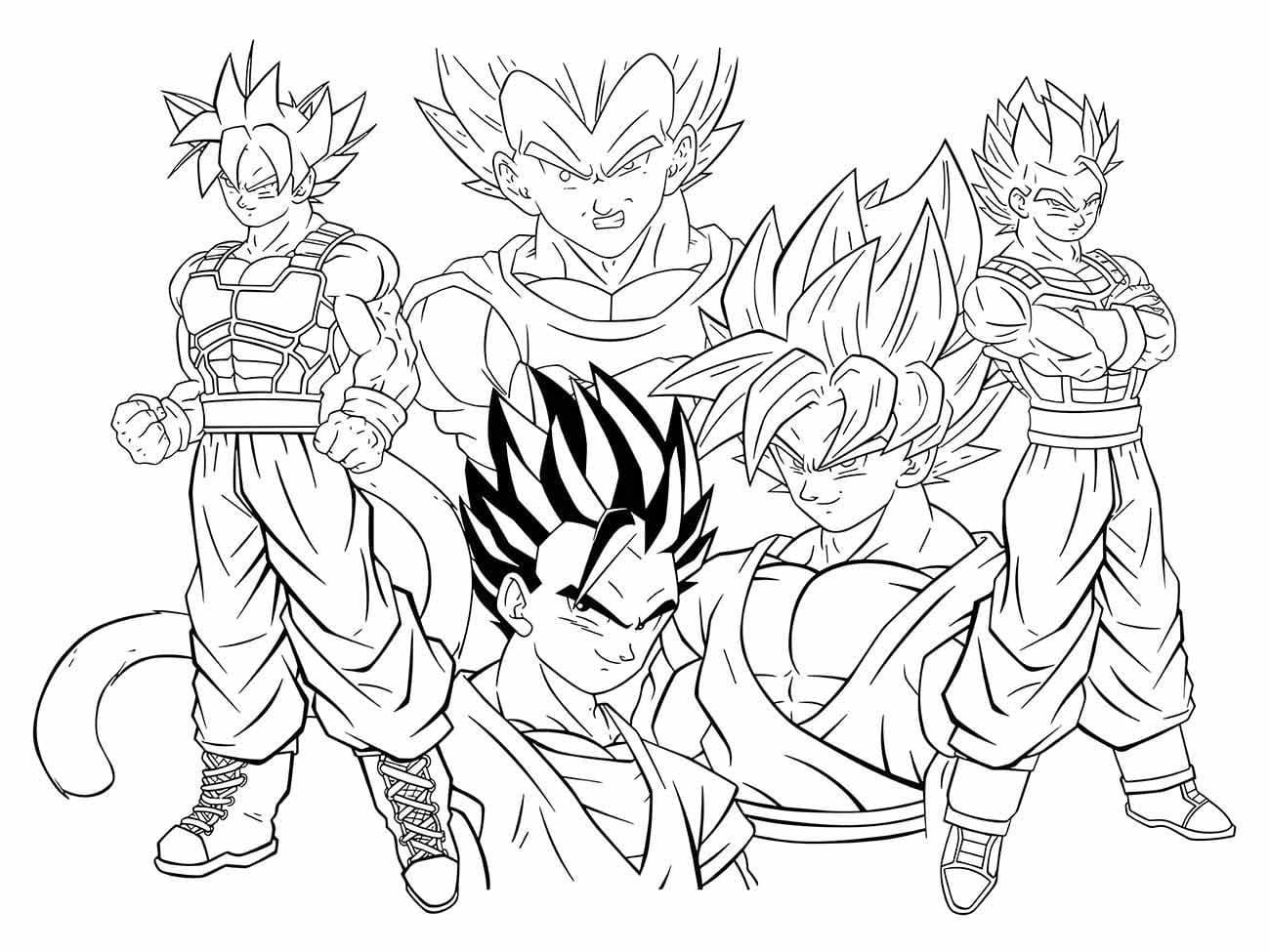 Desenhos de Personagens de Dragon Ball Z para Colorir e Pintar