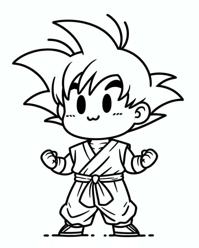Desenhos de Son Goku Dragon Ball Z para Colorir e Pintar