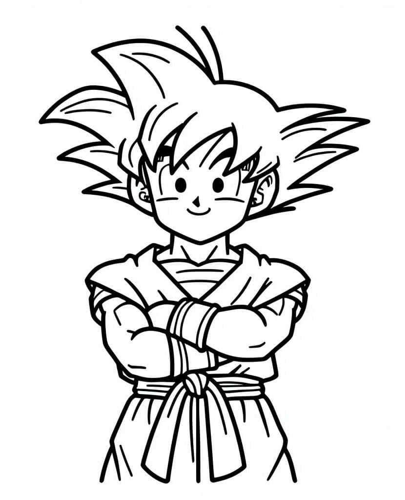 Desenhos de Son Goku de Dragon Ball Z para Colorir e Pintar