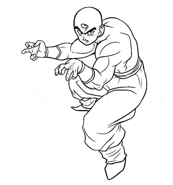 Desenhos de Tenshinhan de Dragon Ball Z para Colorir e Pintar