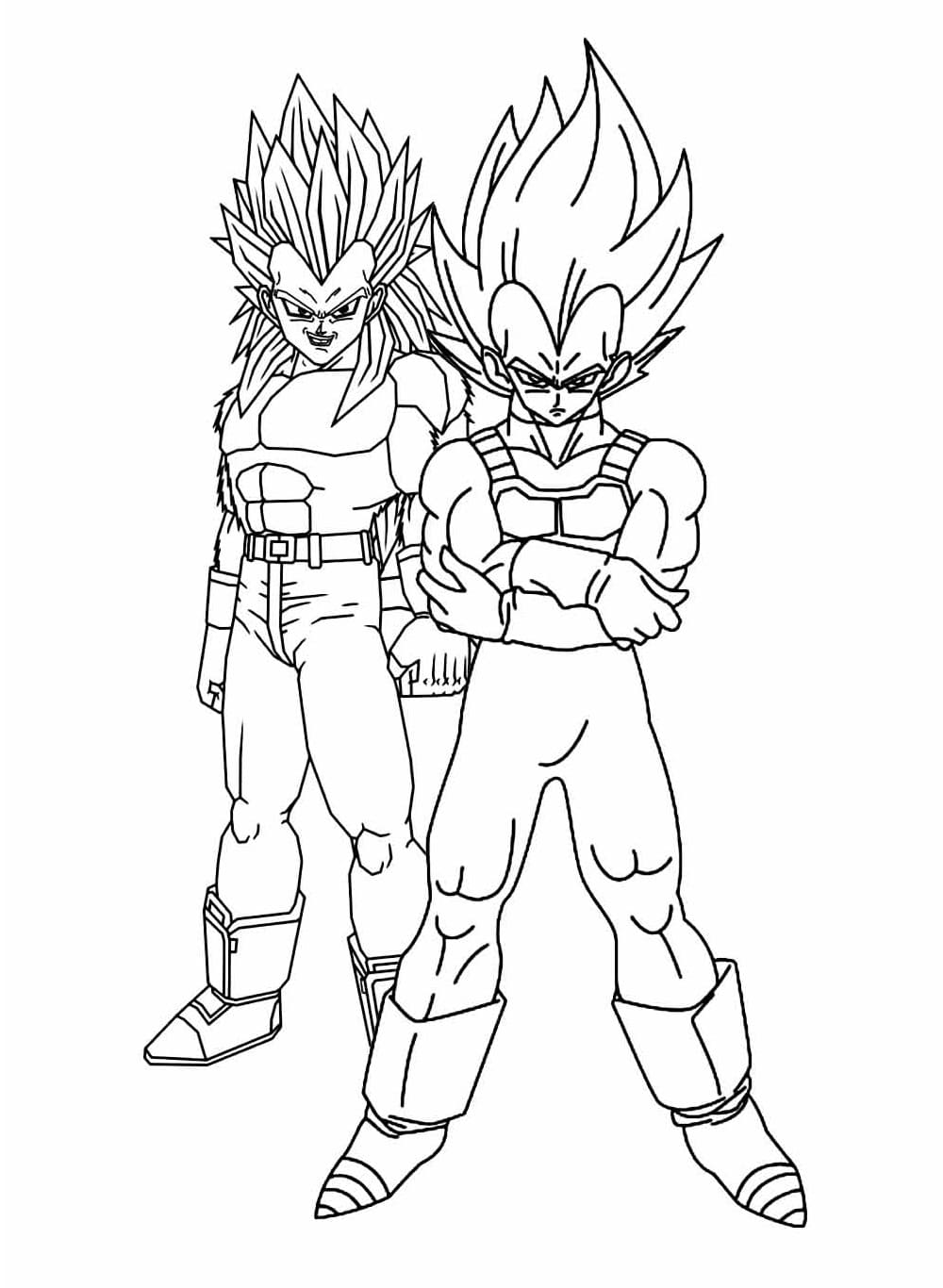 Desenhos de Vegetá de Dragon Ball Z para Colorir e Pintar