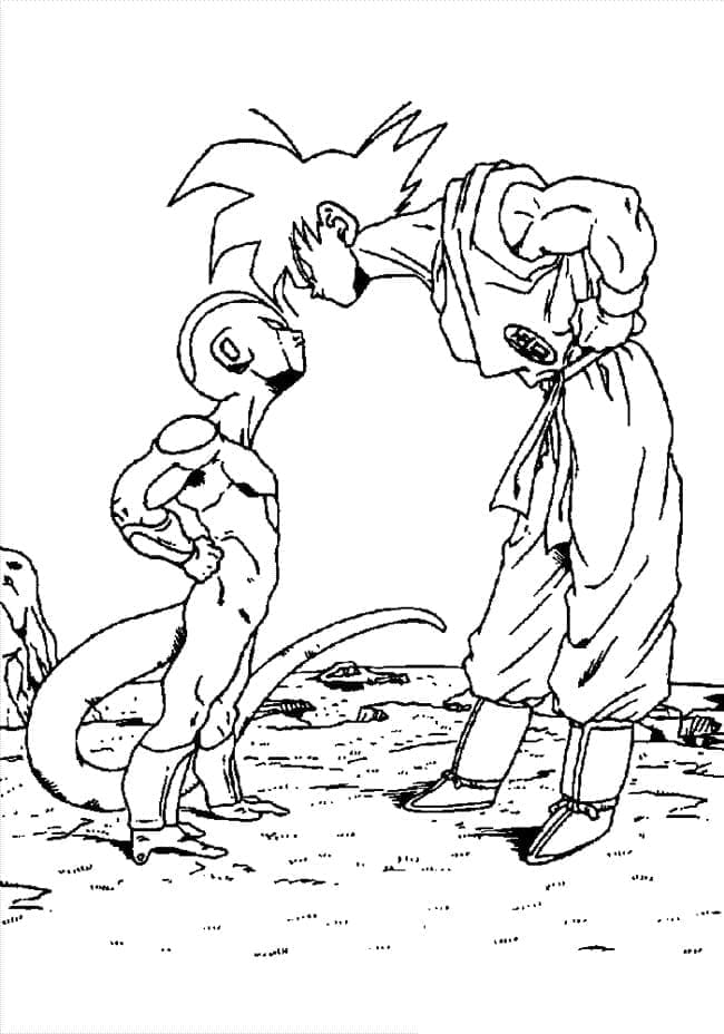 Desenho de Freeza e Goku para Colorir e Pintar