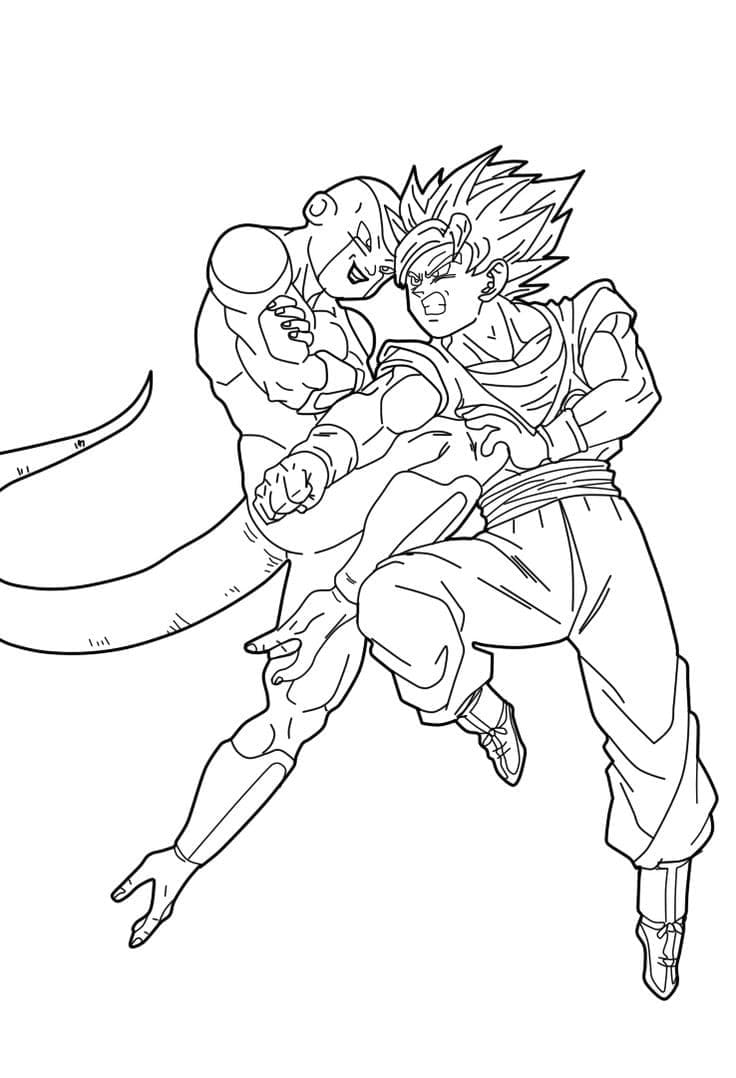 Desenho de Freeza Vs Goku para Colorir e Pintar