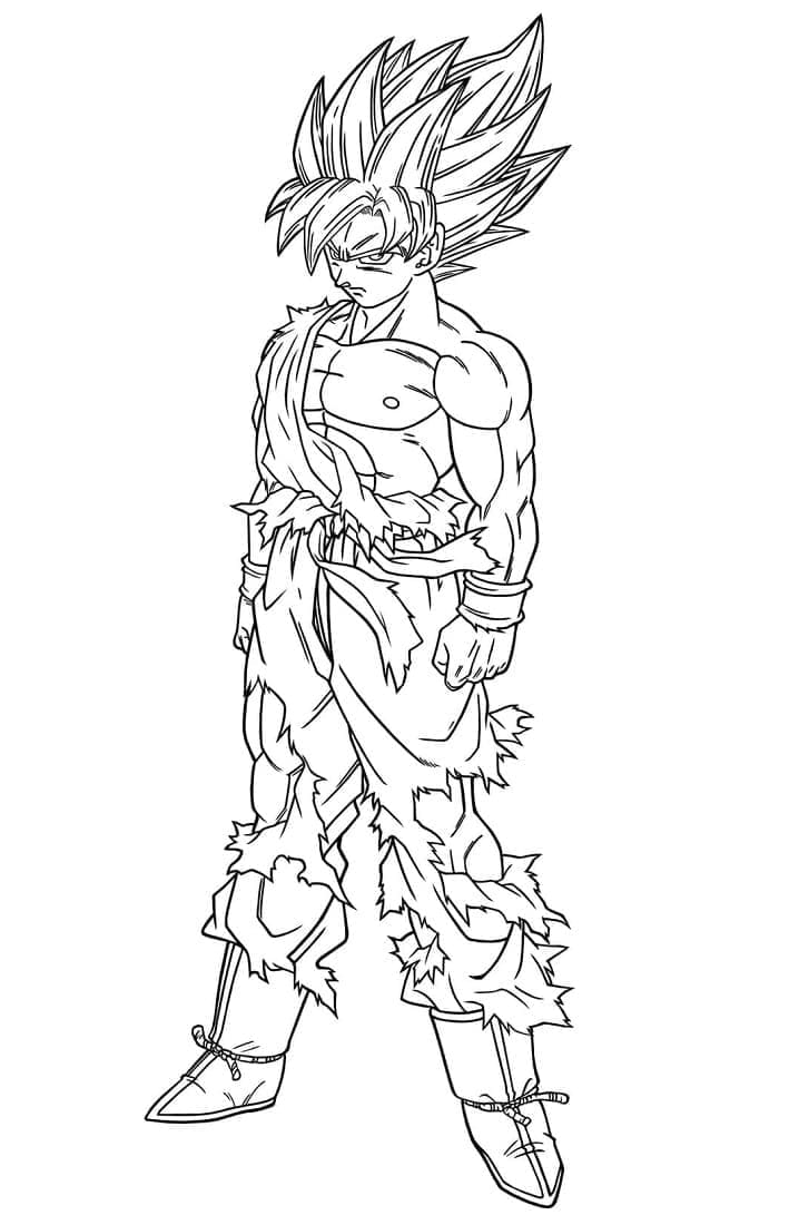 Desenho de Goku e Legal para Colorir e Pintar