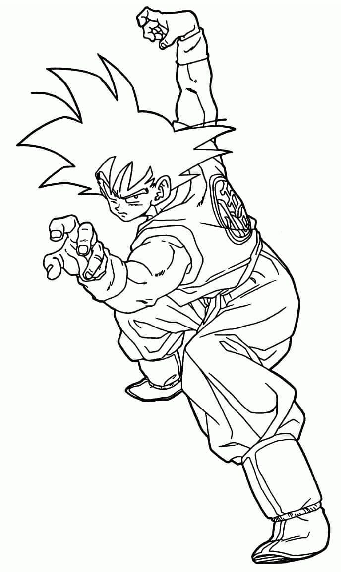 Desenho de Imagem de Son Goku para Colorir e Pintar