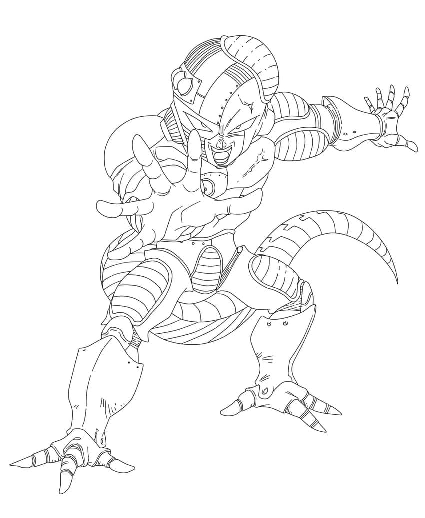 Desenho de Mecha Freeza de Dragon Ball para Colorir e Pintar