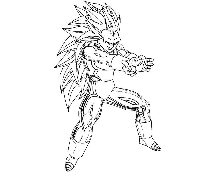Desenho Super Saiyan 3 Vegetá para Colorir e Pintar