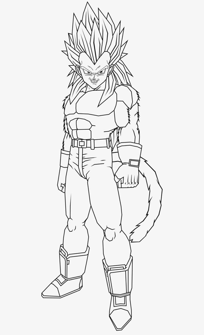 Desenho Super Saiyan 4 Vegetá para Colorir e Pintar