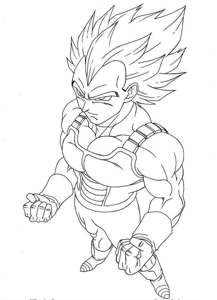 Desenho Vegetá de Dragon Ball para Colorir e Pintar