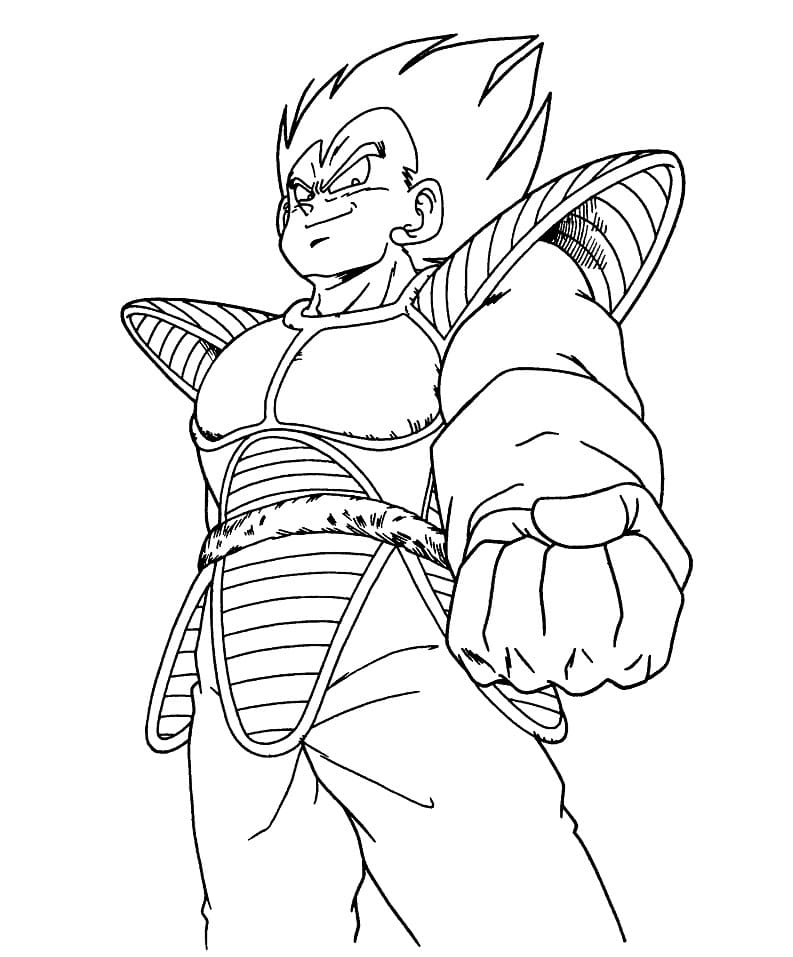 Desenho Vegetá Dragon Ball para Colorir e Pintar