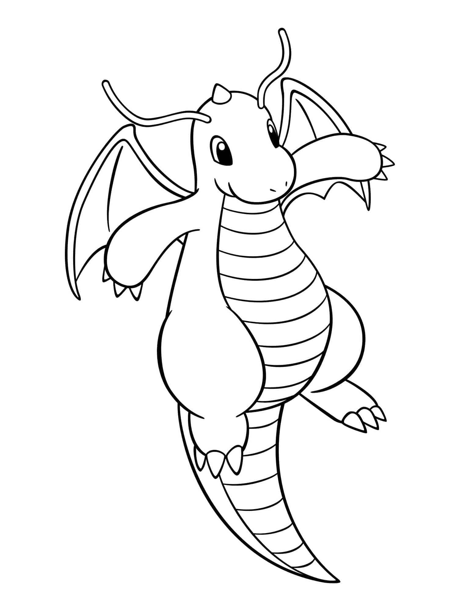 Desenho de Dragonite Grátis para Crianças para Colorir e Pintar