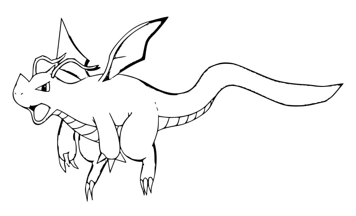Desenho de Dragonite Grátis para Colorir e Pintar