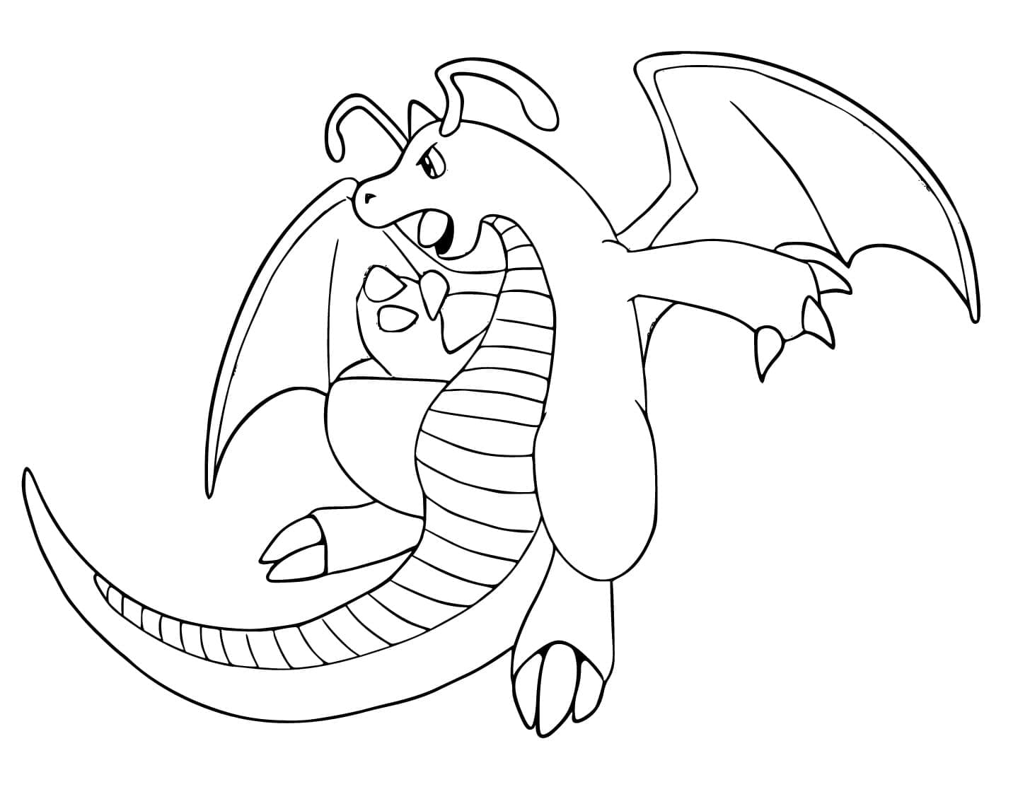 Desenho de Dragonite Imprimivel para Colorir e Pintar
