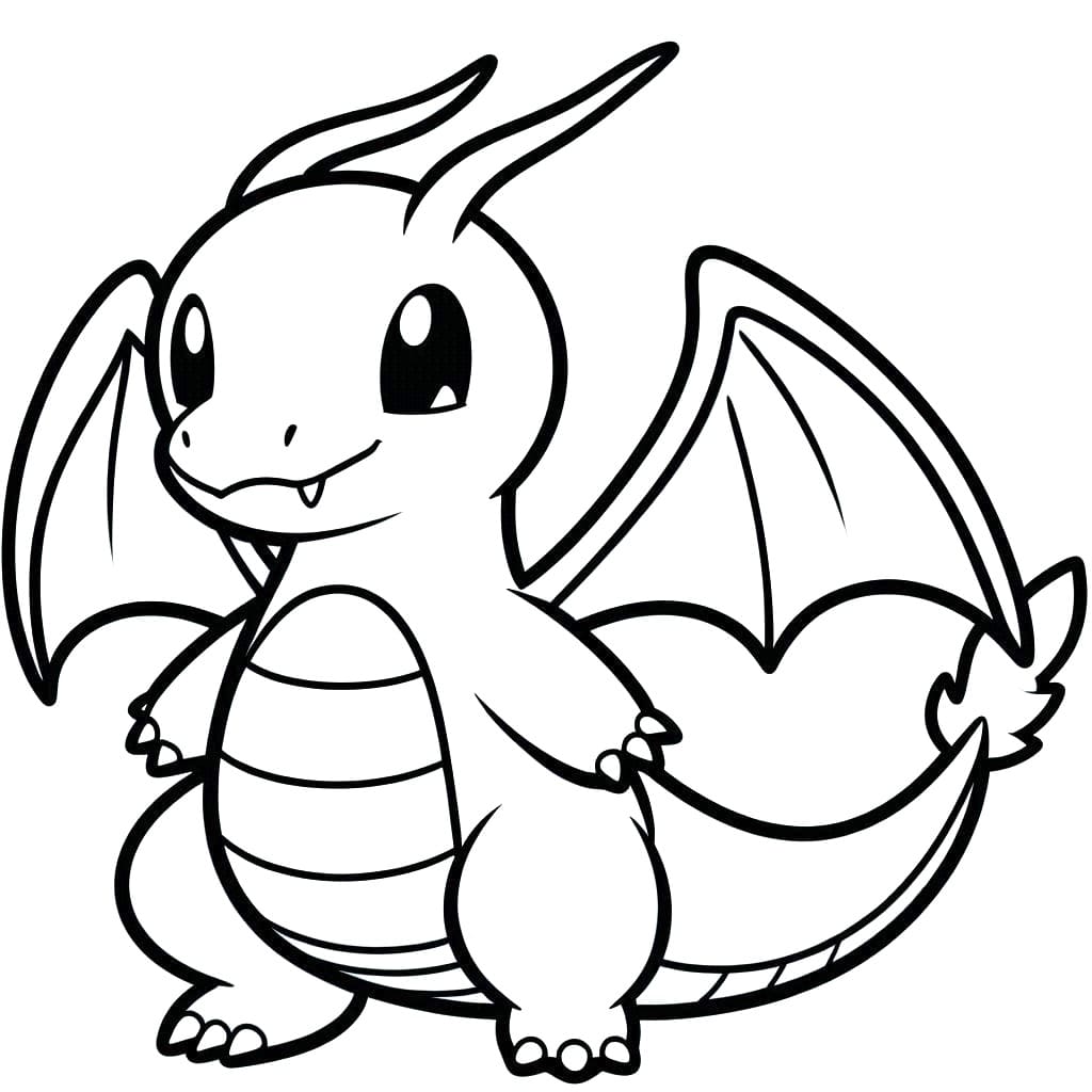 Desenho de Dragonite para Crianças de 4 Anos para Colorir e Pintar