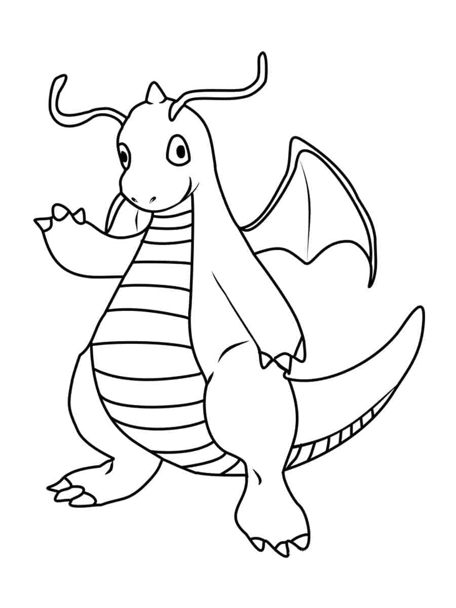 Desenho de Dragonite para Crianças de 5 Anos para Colorir e Pintar