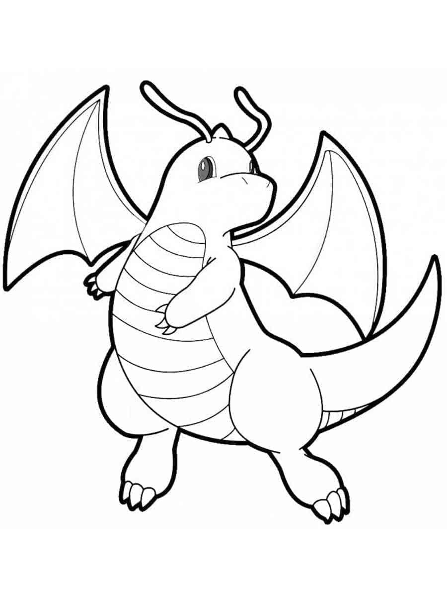 Desenho de Dragonite para Crianças de 6 Anos para Colorir e Pintar