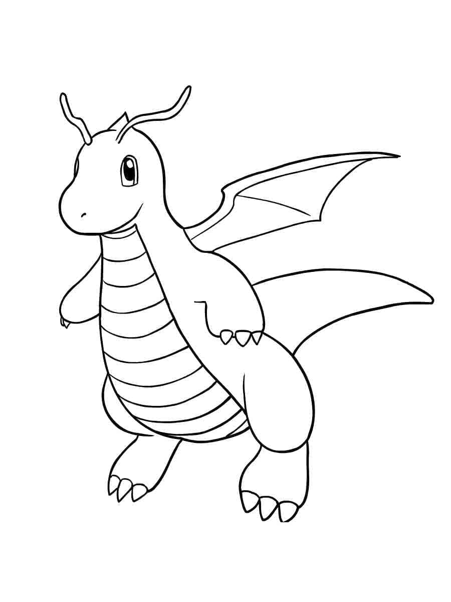 Desenho de Dragonite para Crianças para Colorir e Pintar