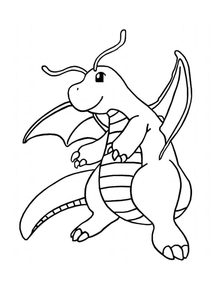 Desenho de Lindo Dragonite para Colorir e Pintar