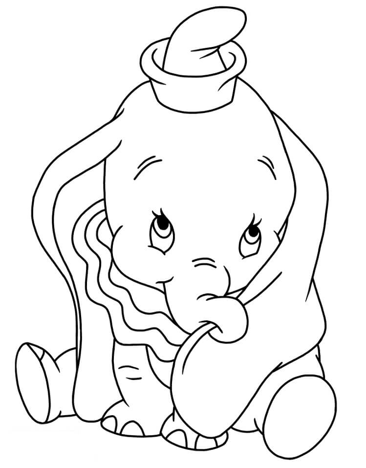 Desenho de Dumbo Imprimivel Download e Pintar