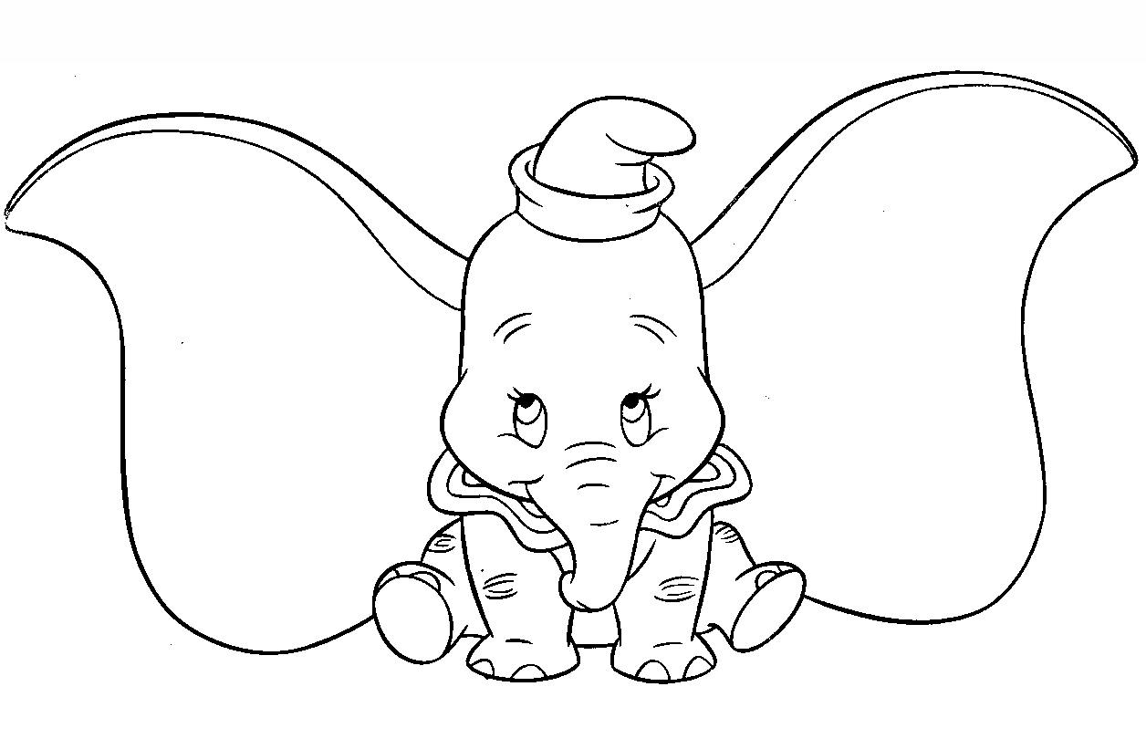 Desenho de Dumbo para Colorir Pdf e Pintar