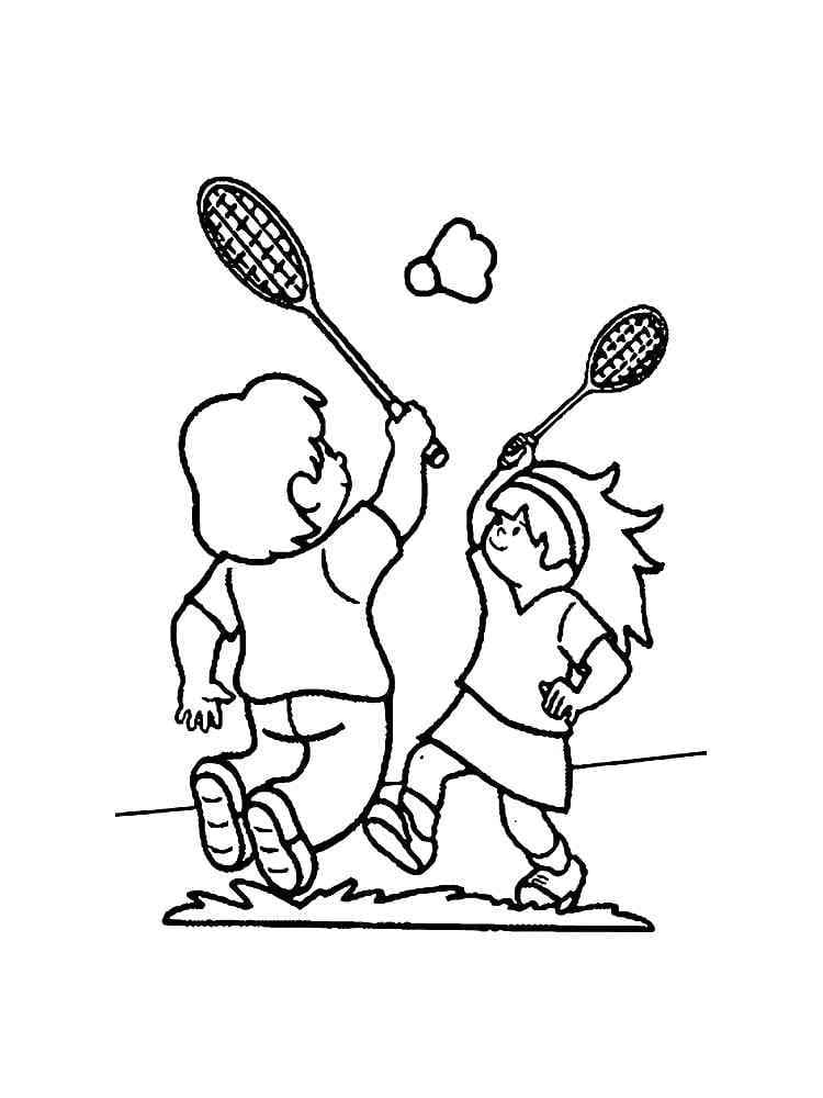Desenho de Badminton Grátis para Colorir e Pintar