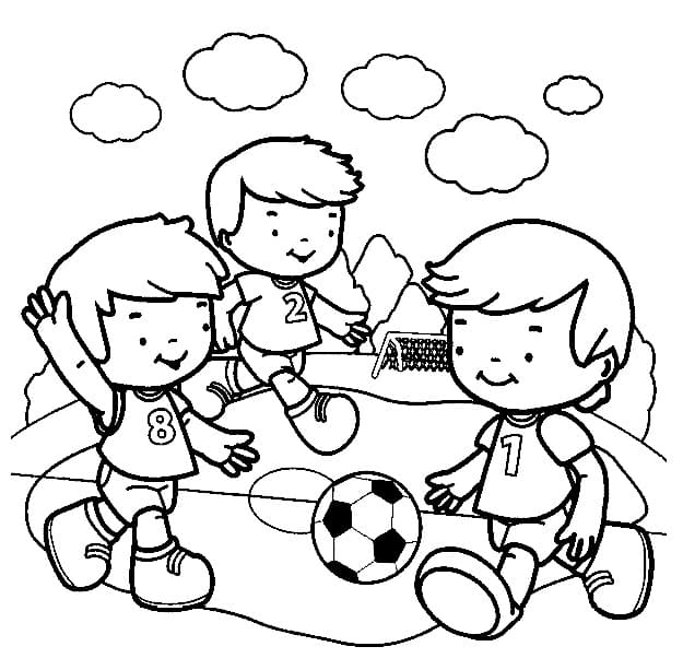 Desenho de Futebol Escolar para Colorir e Pintar