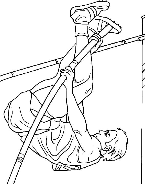 Desenho de Salto a Vará para Colorir e Pintar