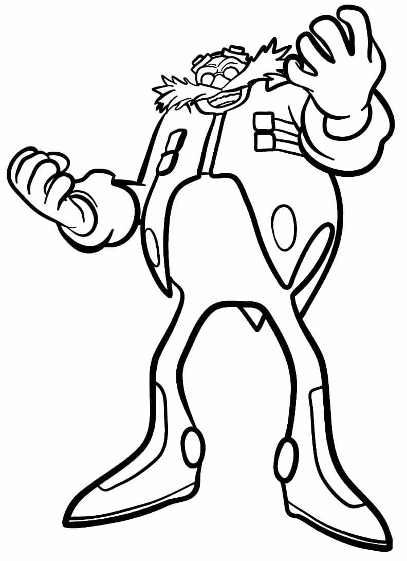 Desenho de Doutor Eggman Rindo para Colorir e Pintar