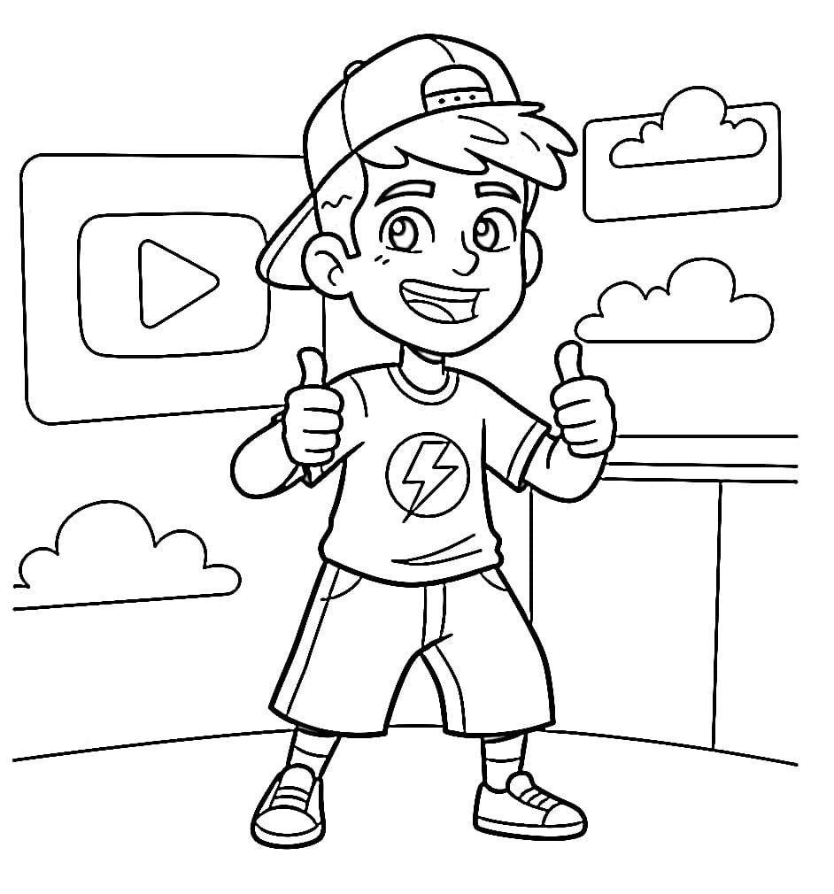 Desenho de Youtuber Enaldinho para Crianças de 4 Anos para Colorir