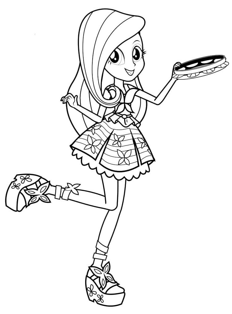 Desenho de Equestria Girls para Colorir com Giz de Cera e Pintar