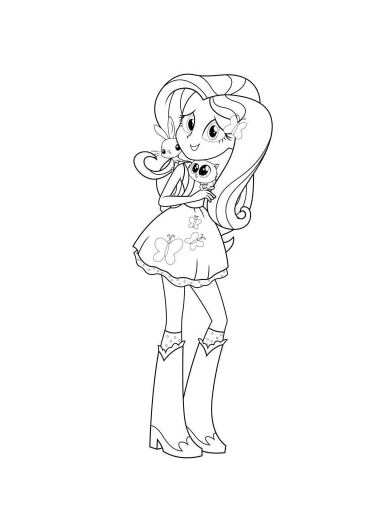 Desenho de Equestria Girls para Colorir com Lápis de Cor Download e Pintar