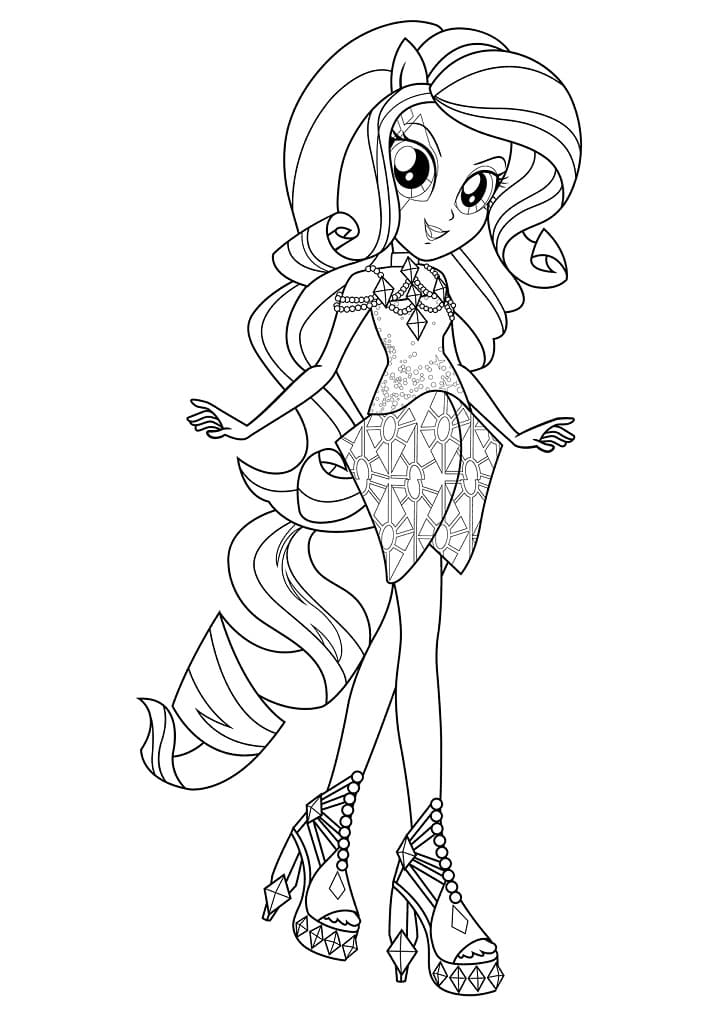 Desenho de Equestria Girls para Colorir com Lápis de Cor e Pintar