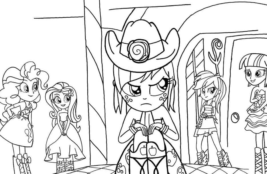 Desenho de Equestria Girls para Colorir com Lápis de Cor Pdf e Pintar