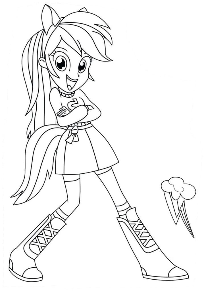 Desenho de Equestria Girls para Colorir com Tinta Guache Pdf e Pintar