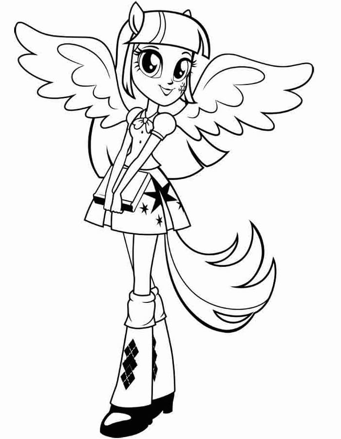Desenho de Equestria Girls para Colorir e Baixar Pdf e Pintar
