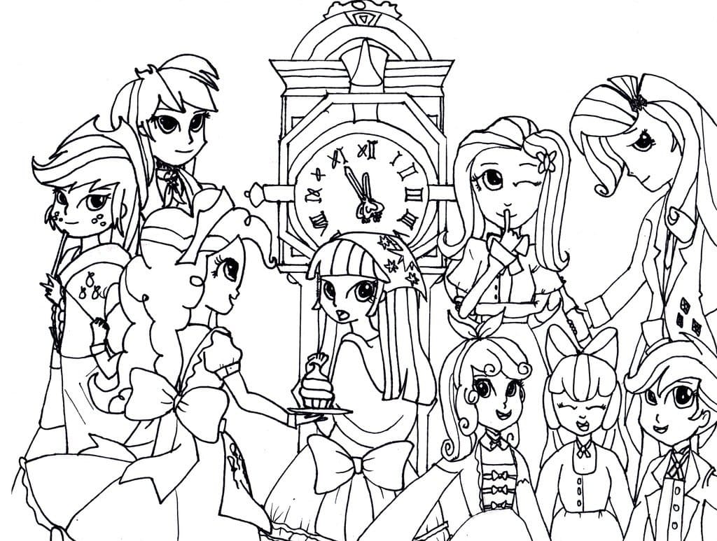 Desenho de Equestria Girls para Colorir e Imprimir Pdf e Pintar
