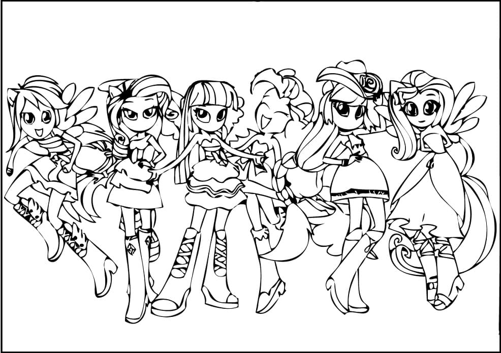 Desenho de Equestria Girls para Colorir Imprimivel e Pintar