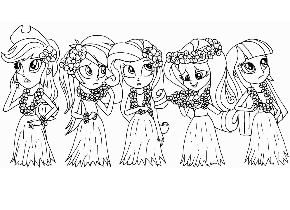 Desenho de Equestria Girls para Colorir Online Pdf e Pintar
