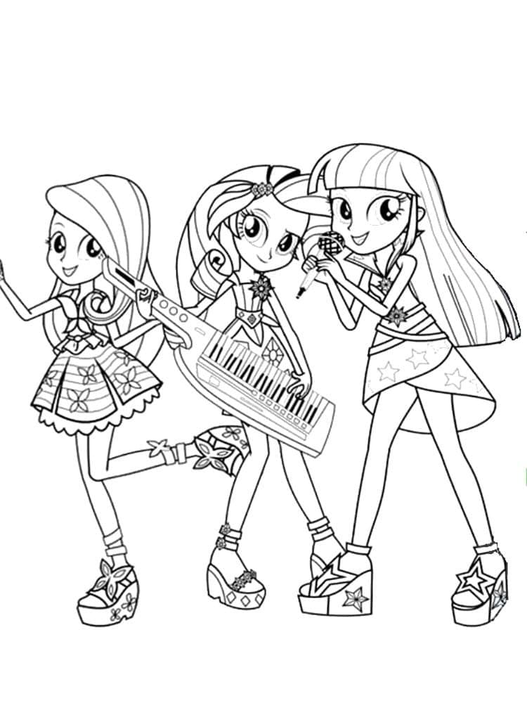 Desenho de Equestria Girls para Imprimir e Colorir Pdf e Pintar