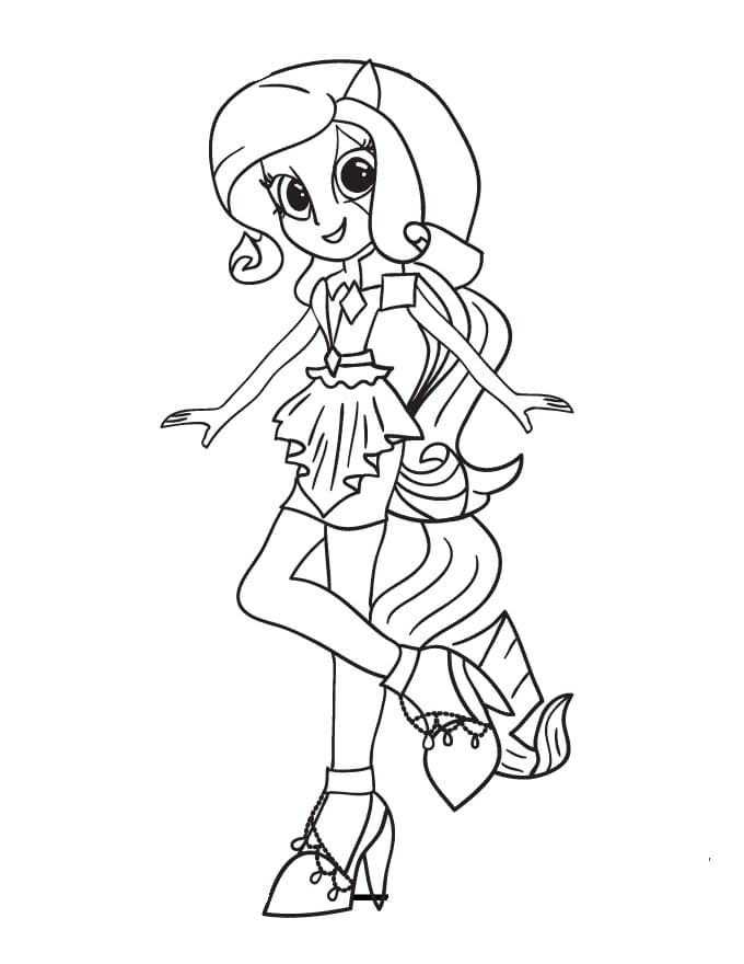 Desenho de Equestria Girls para Imprimir em Pdf e Pintar