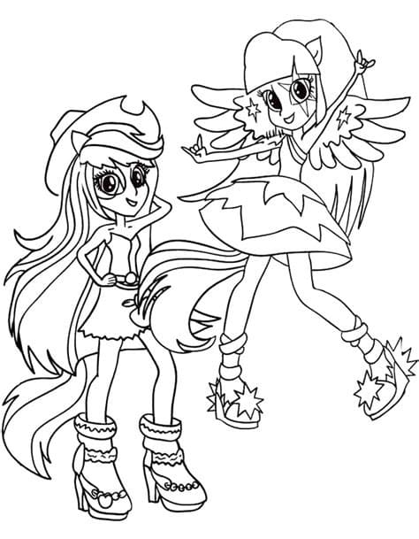 Desenho de Equestria Girls para Imprimir Imprimivel e Pintar