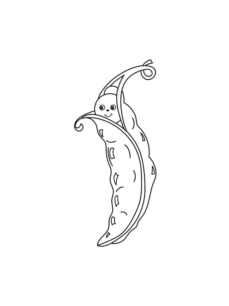 Desenho de Adoráveis Ervilhas para Colorir e Pintar