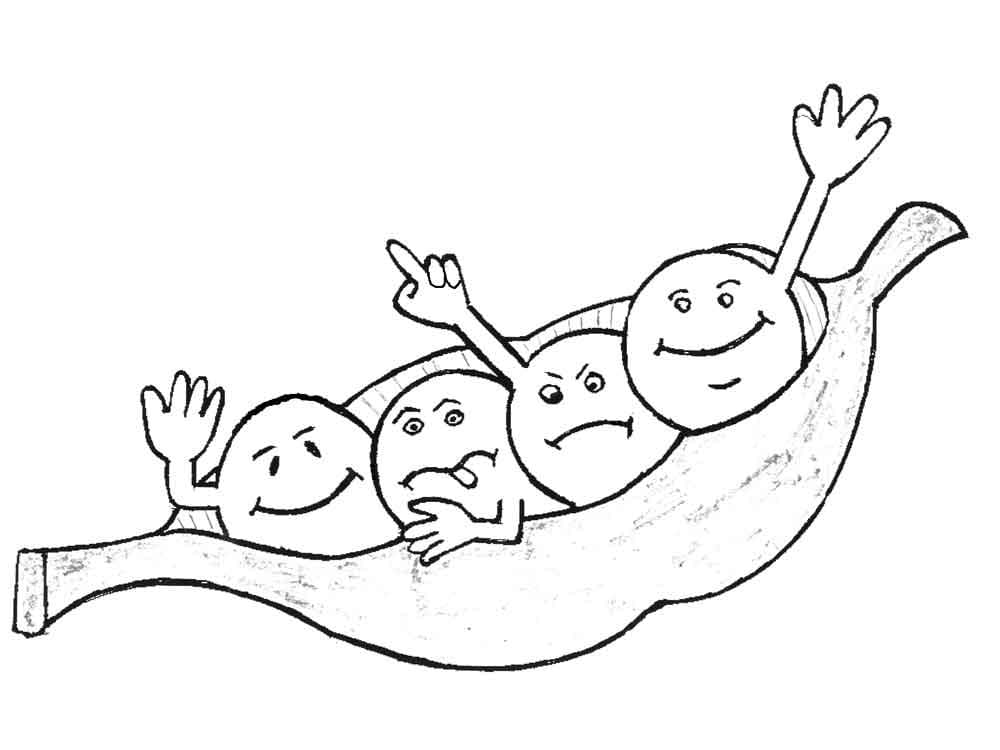 Desenho de Ervilha Engracadas para Colorir e Pintar