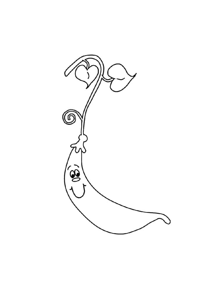 Desenho de Ervilha Feliz para Colorir e Pintar