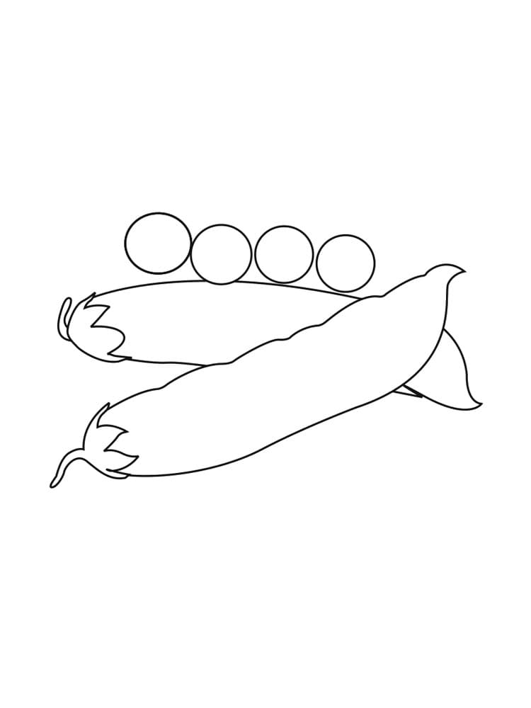 Desenho de Ervilhas Simples para Colorir e Pintar