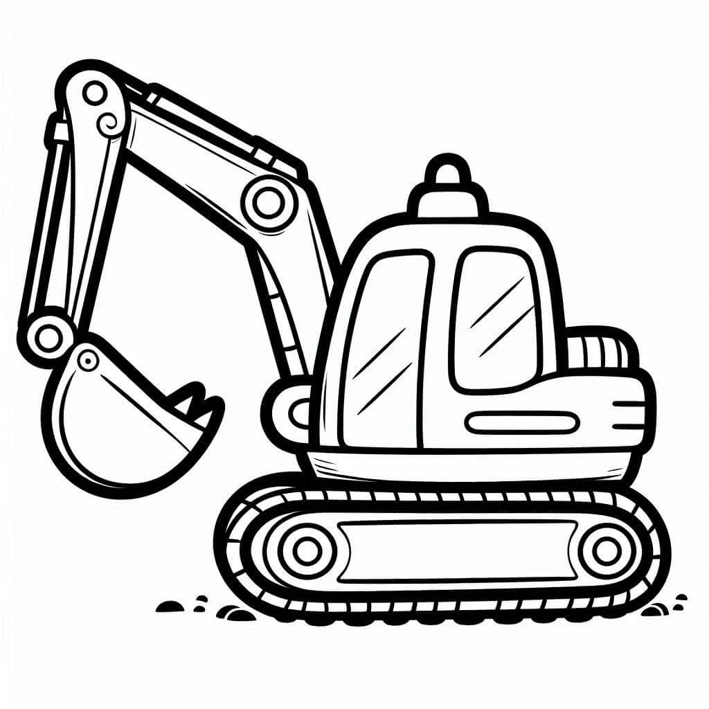 Desenho de Imagem de Escavadeira para Colorir e Pintar