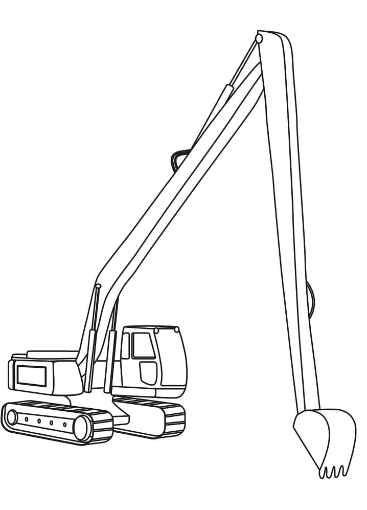 Desenho de Escavadeira Grande para Colorir Pdf e Pintar