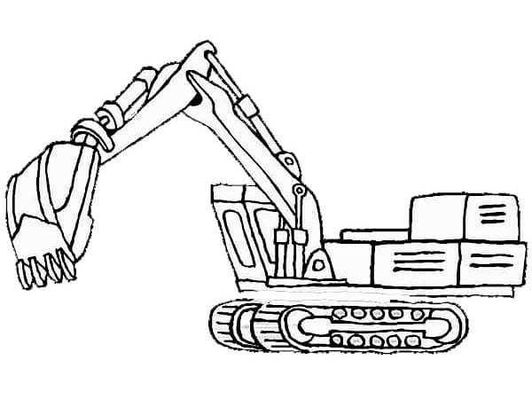 Desenho de Escavadeira para Imprimir Lápis de Cor e Pintar