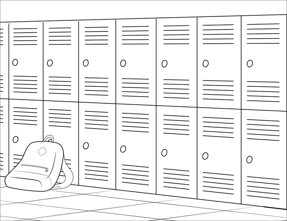 Desenho de Armários da Escola Pdf para Imprimir e Colorir e Pintar