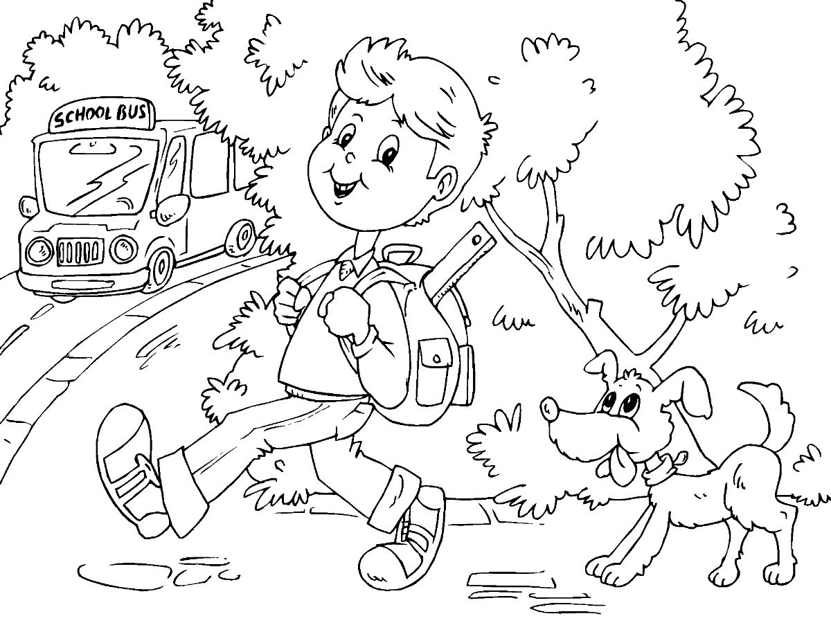 Desenho de Escola Download para Colorir e Pintar